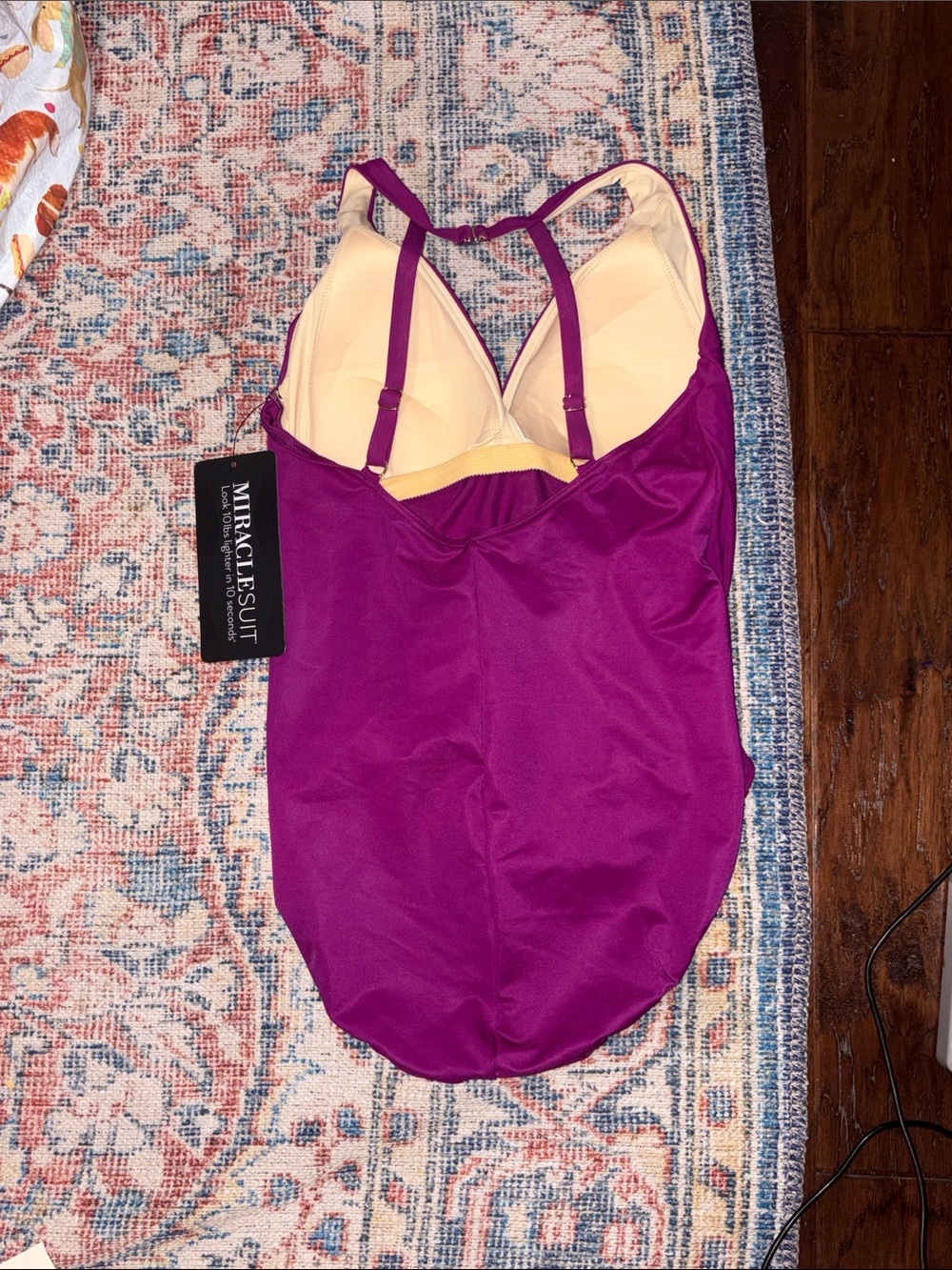 Miraclesuit Rock Solid Wrapsody One Piece Swimsuit in Framboise Pink SZ 14 NWT - Picture 4 of 5